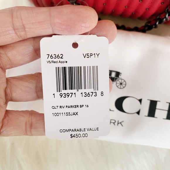 NWT Coach Parker 16 Backpack with Quilting Rivets - Picture 6 of 10